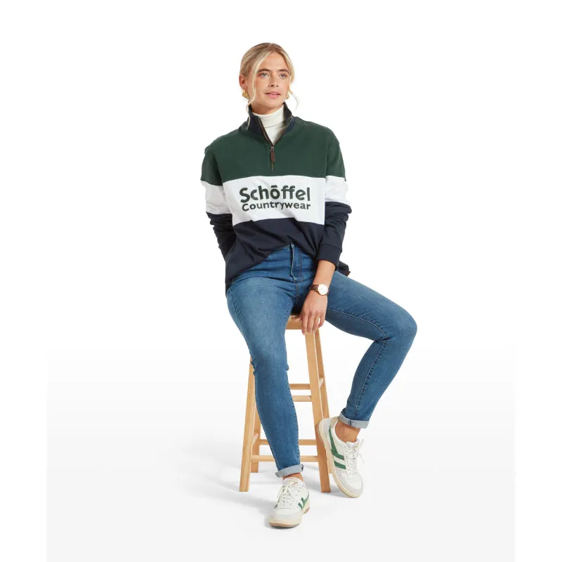 Schoffel Exeter Heritage 1/4 Zip Jumper - Navy