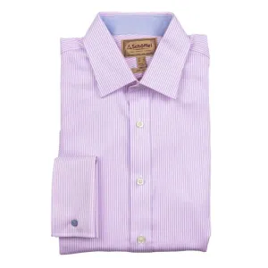 Schoffel Greenwich Double Cuff Tailored Fit Mens Shirt - Pale Pink Stripe