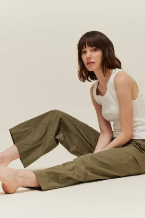 Seamed Cotton Cargo Pants