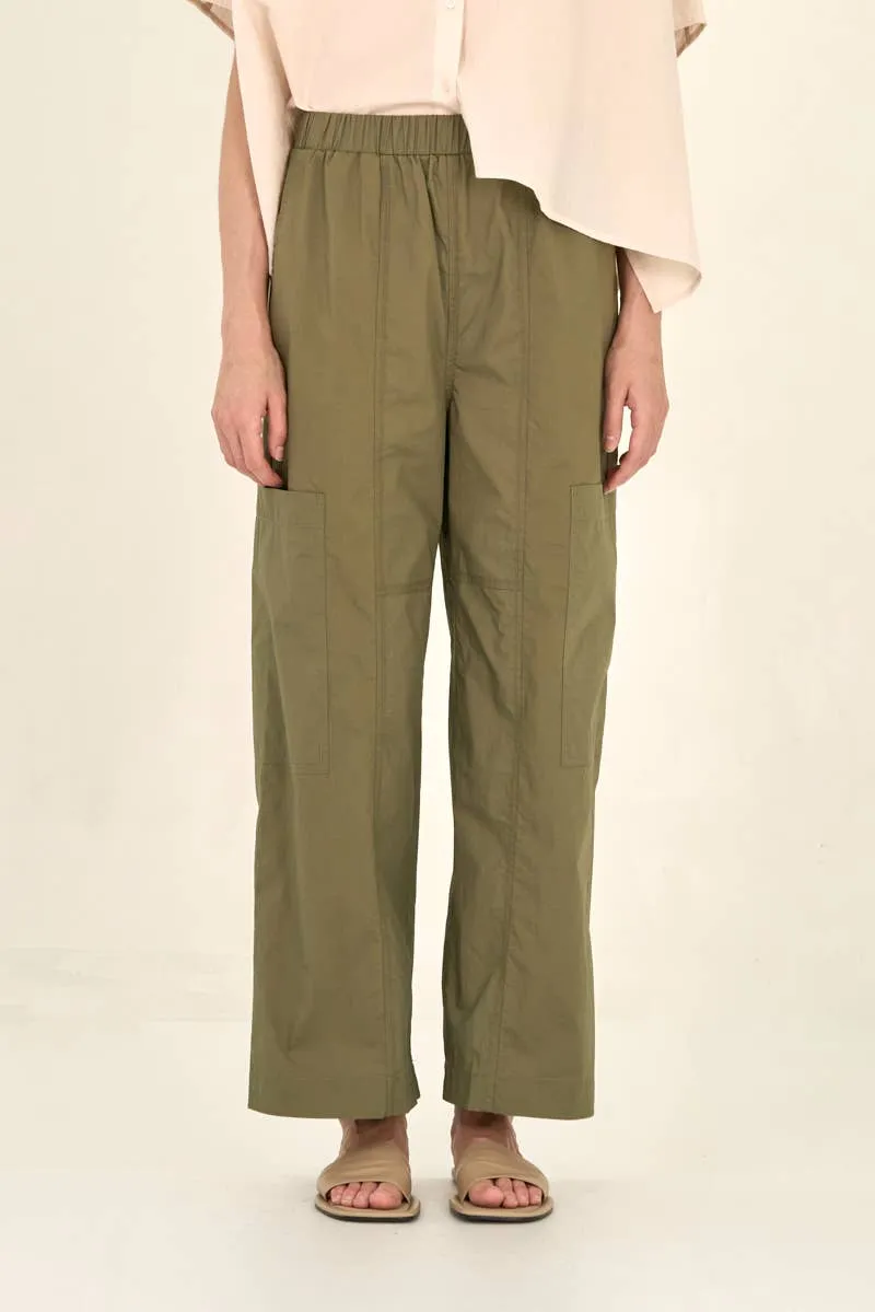 Seamed Cotton Cargo Pants