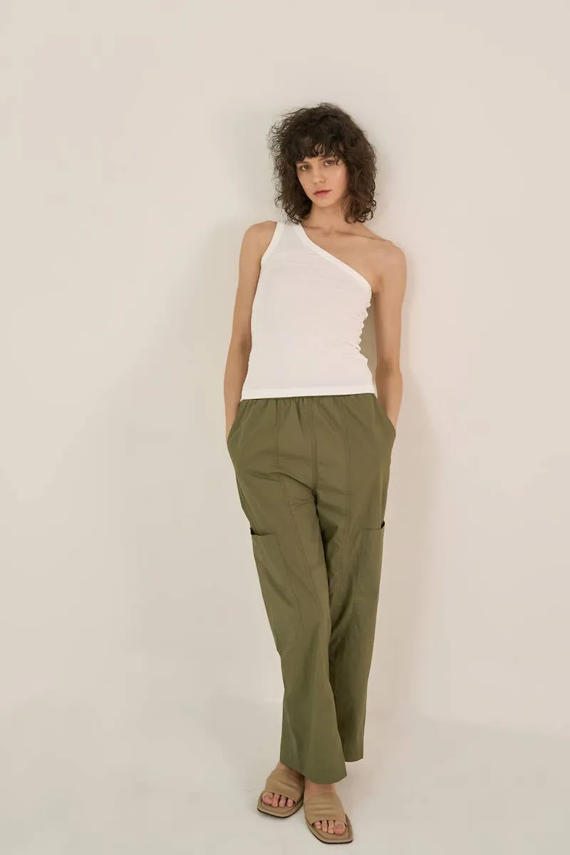 Seamed Cotton Cargo Pants
