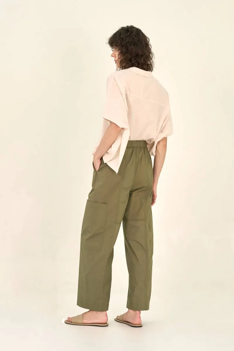 Seamed Cotton Cargo Pants