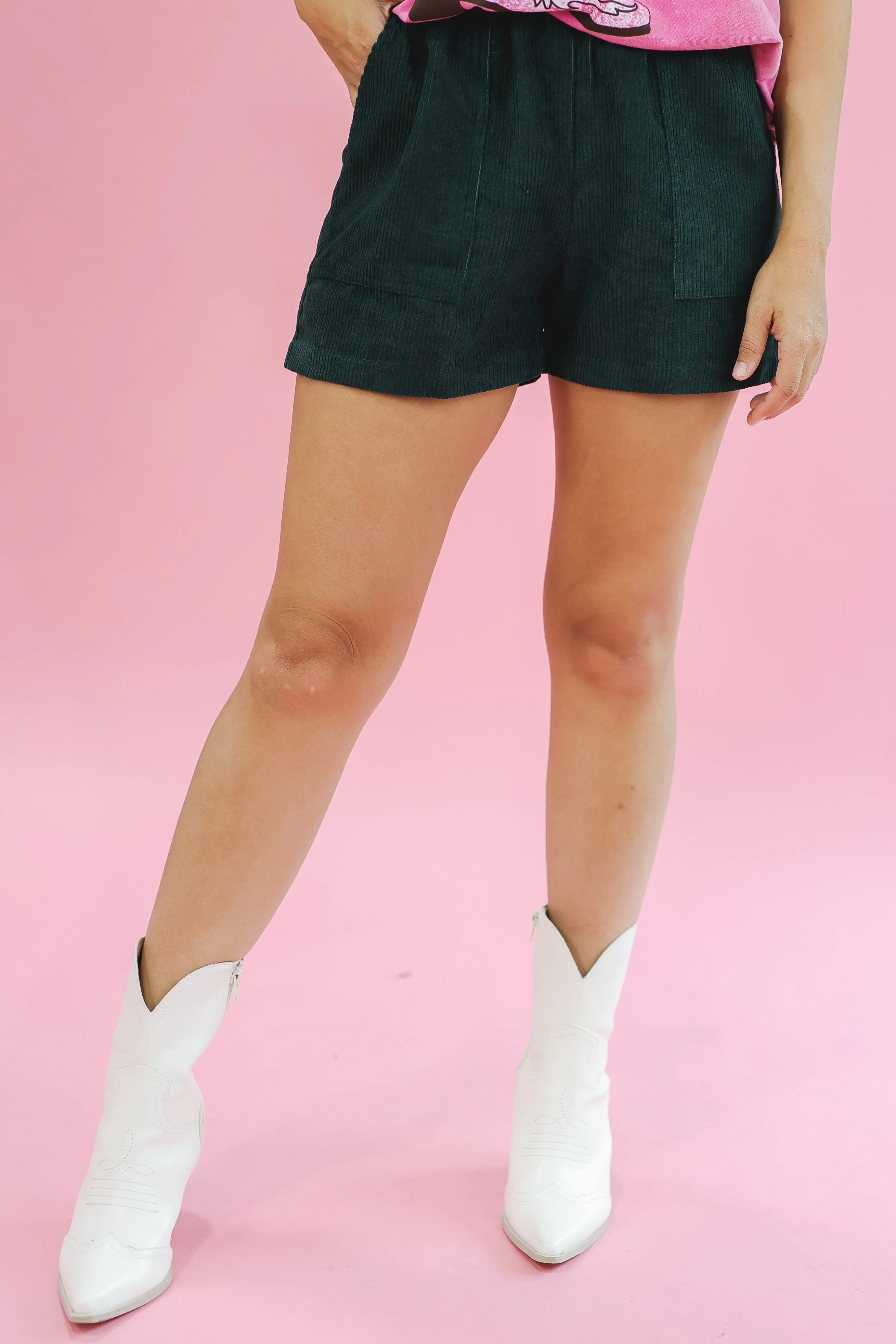 Seasonal Comfort Corduroy Shorts In Forest
