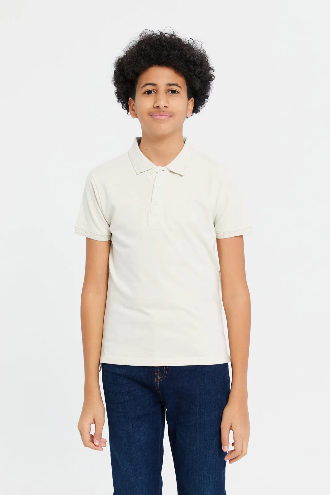 Senior Boys Beige Polo Shirt