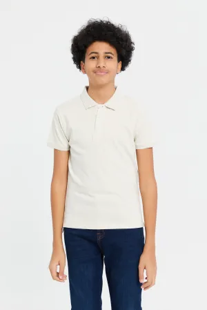 Senior Boys Beige Polo Shirt