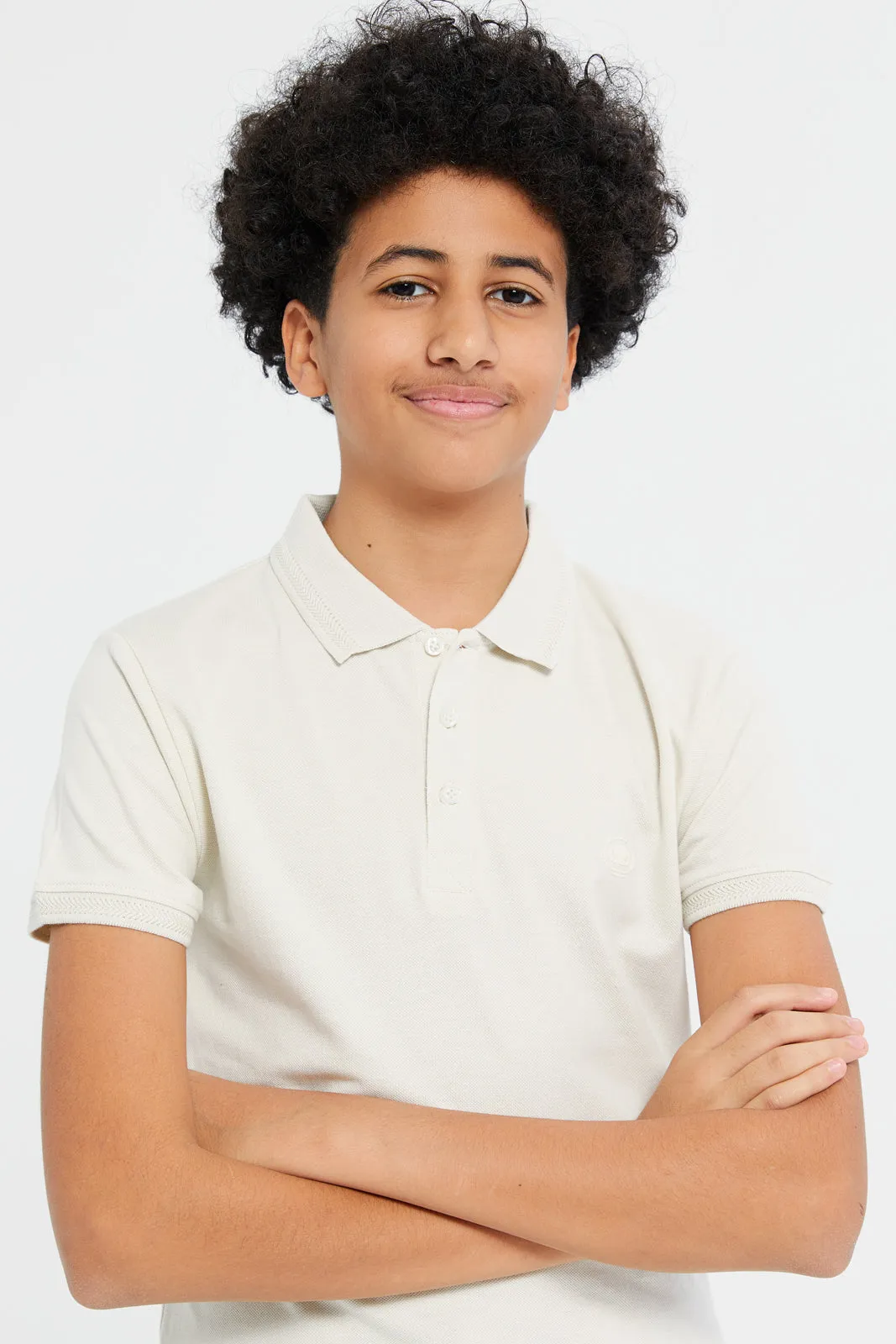 Senior Boys Beige Polo Shirt