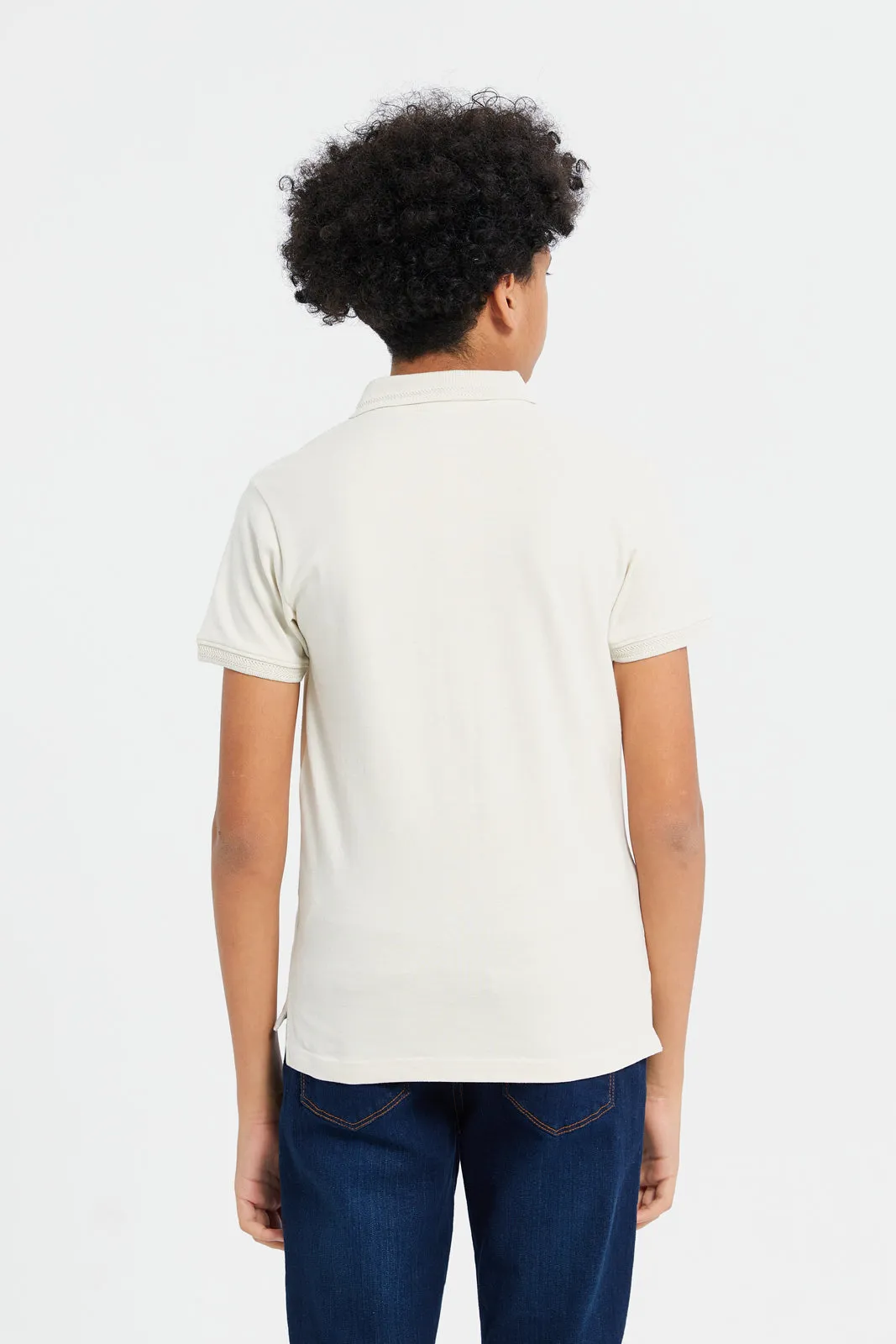 Senior Boys Beige Polo Shirt