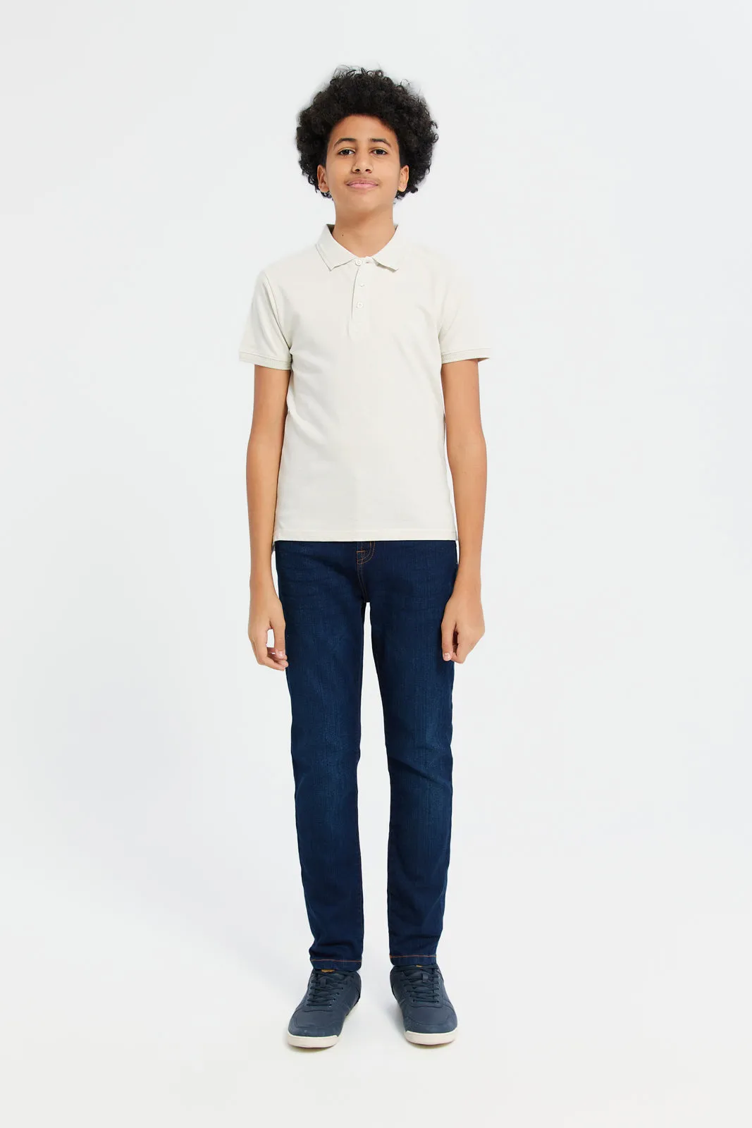 Senior Boys Beige Polo Shirt