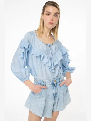 Shorts Butterfly in Denim Calma Blu