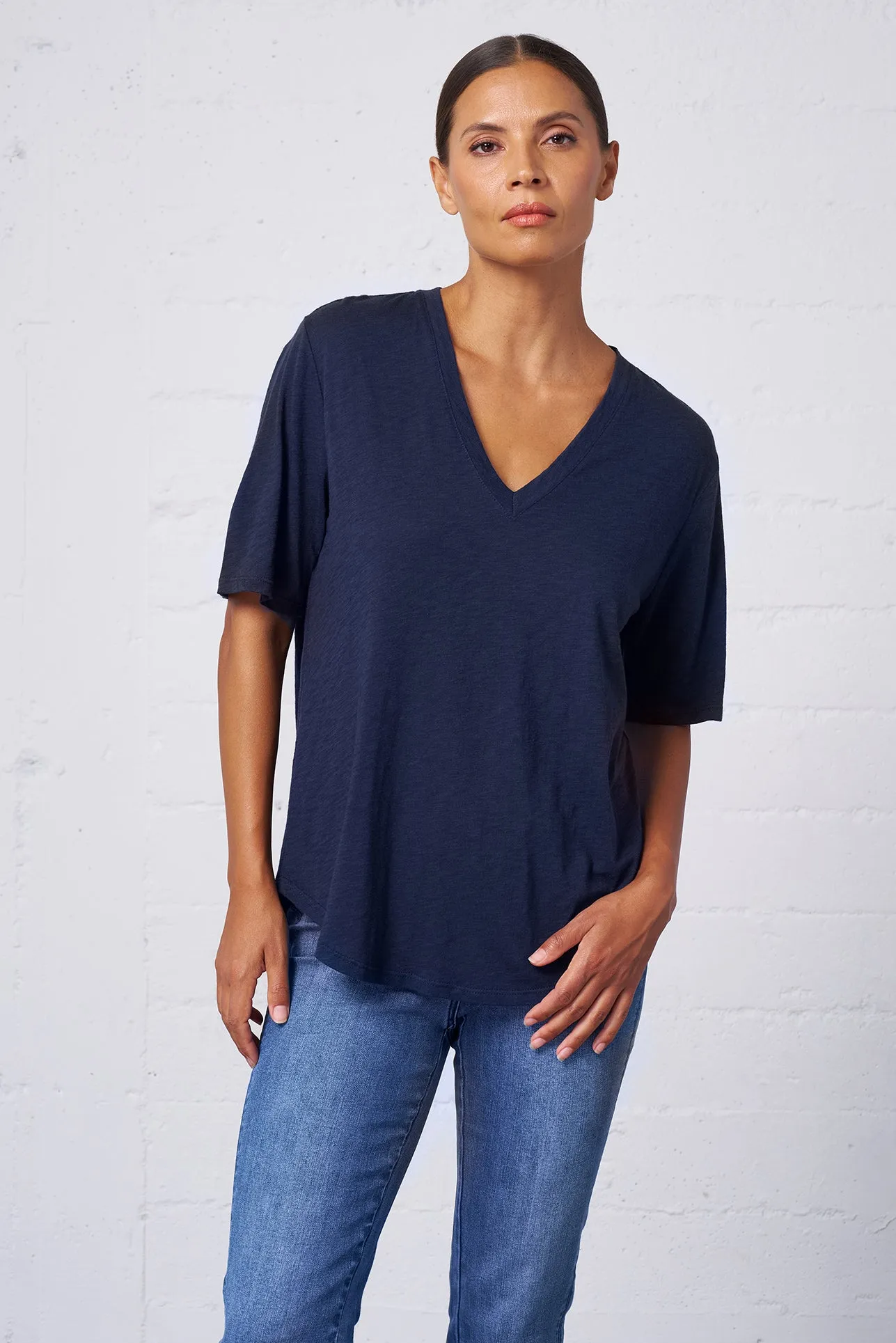 Slub Jersey V-Neck Tee