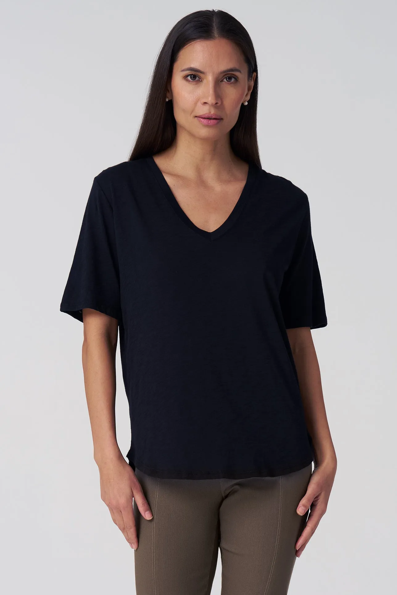 Slub Jersey V-Neck Tee