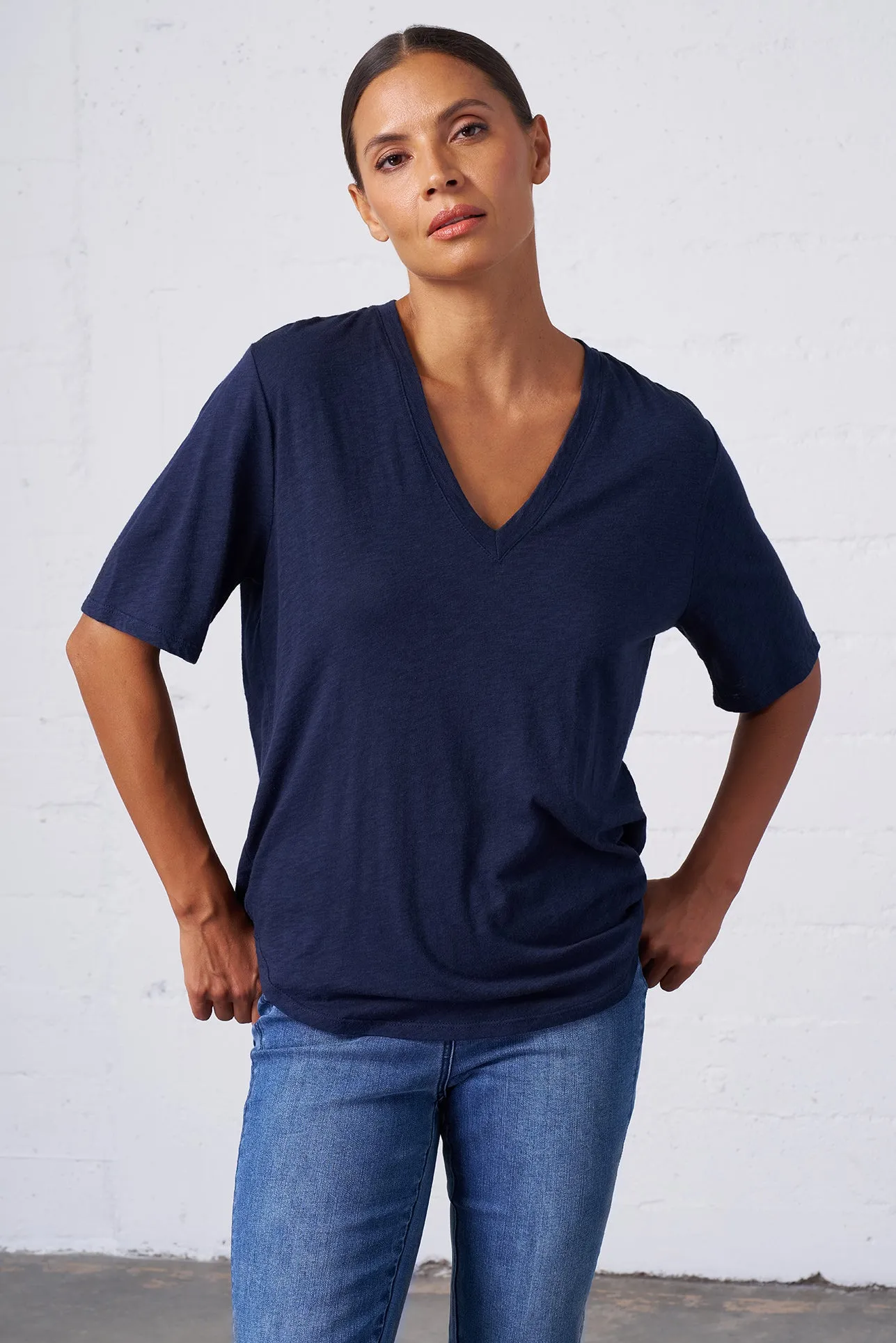 Slub Jersey V-Neck Tee