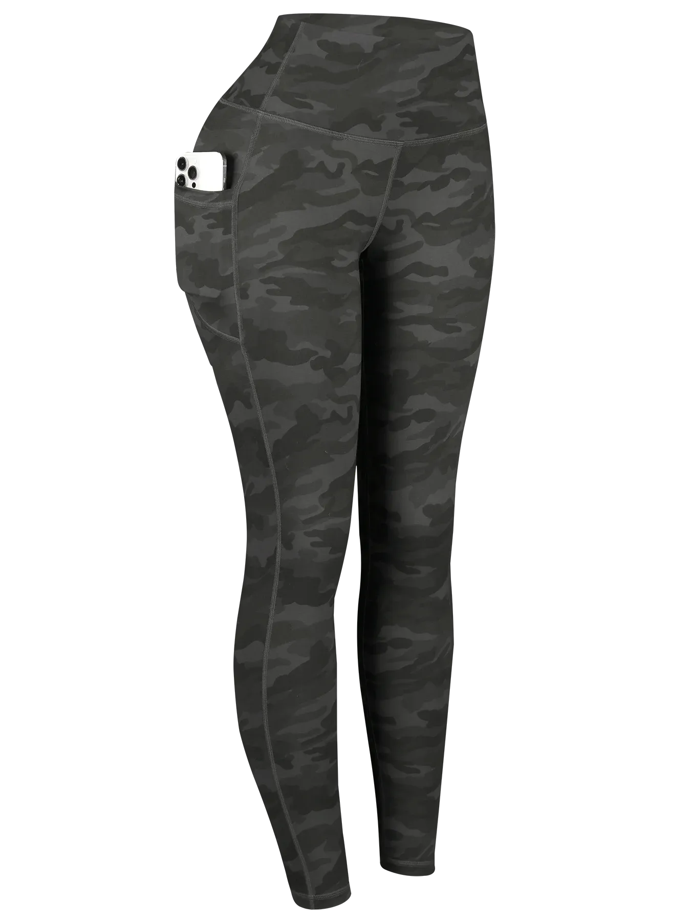 Solid Color Women’s High Waist Gym Leggings with Pockets