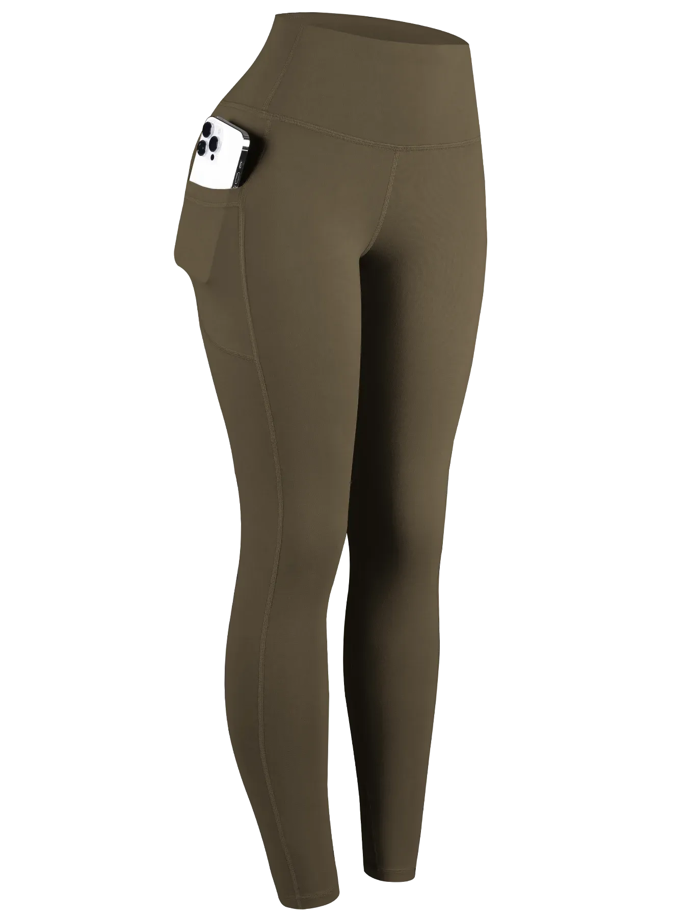 Solid Color Women’s High Waist Gym Leggings with Pockets