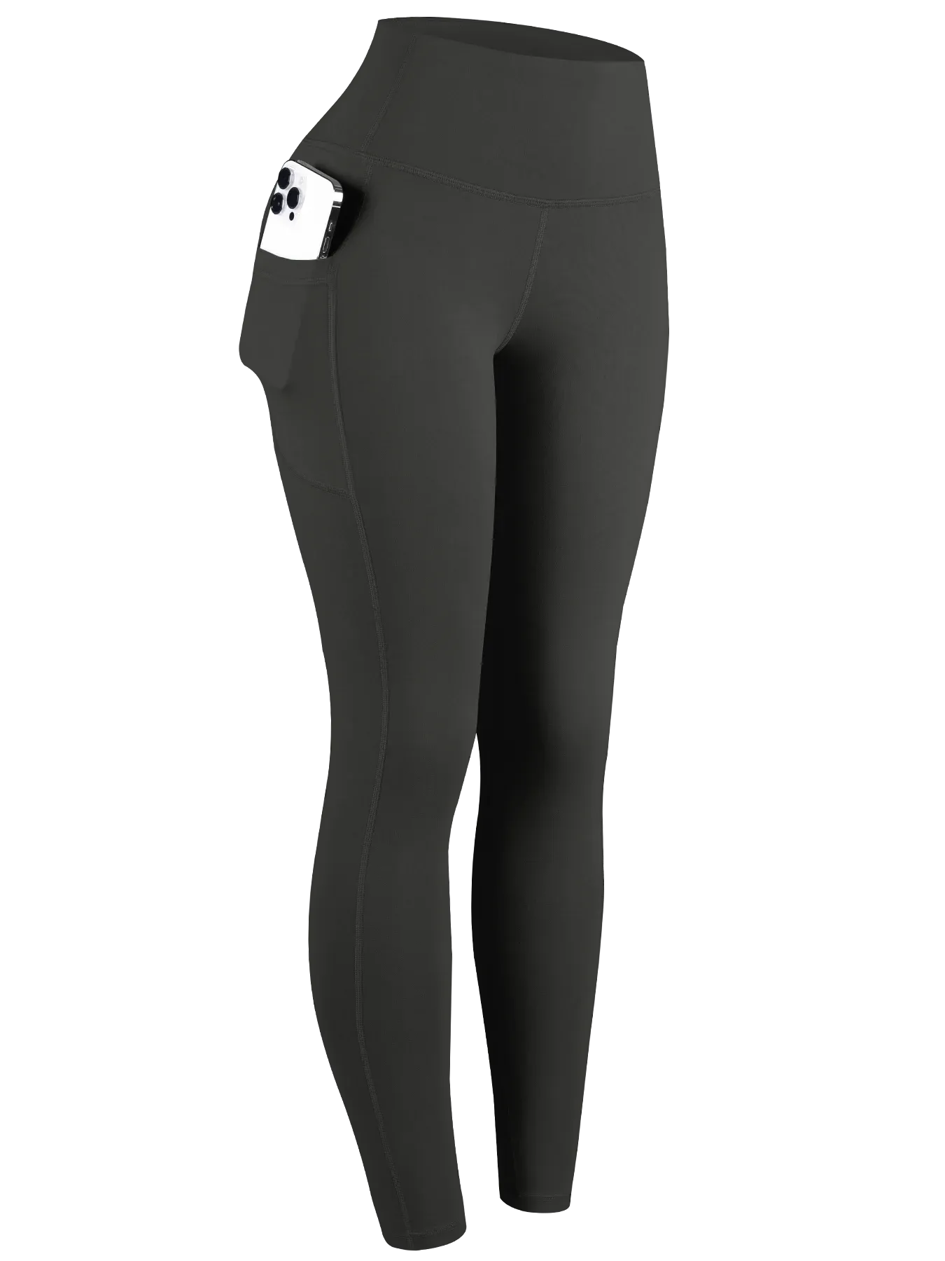 Solid Color Women’s High Waist Gym Leggings with Pockets