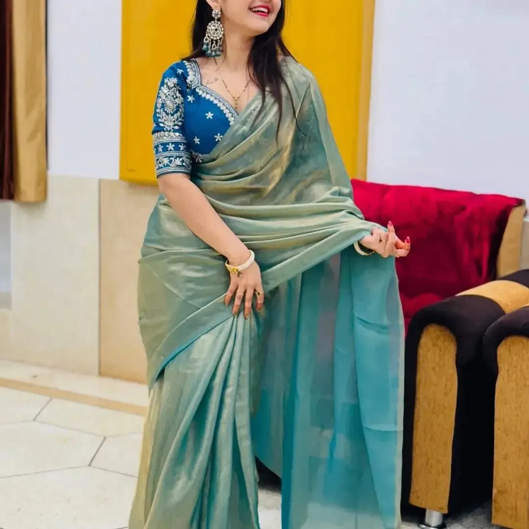 Space Silk Saree – Elegant Dinner Saree with Designer Blouse