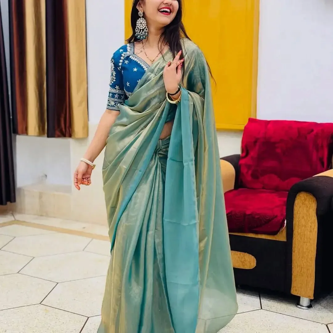 Space Silk Saree – Elegant Dinner Saree with Designer Blouse