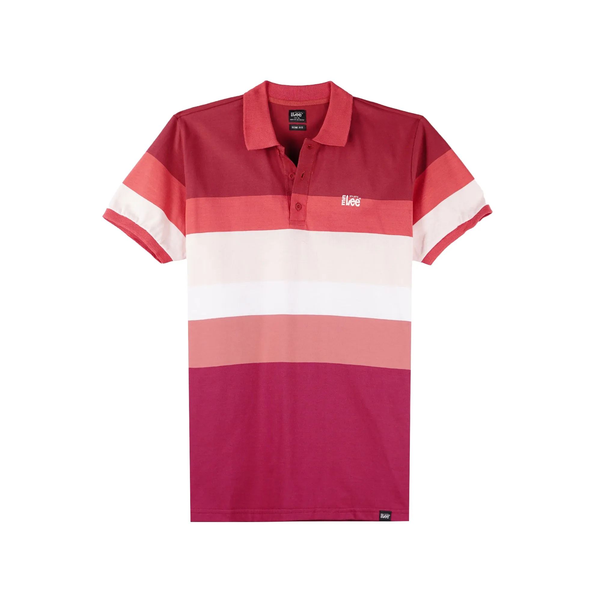 Stylistic Mr. Lee Men's Basic Collared Shirt Semi body Fit 108413 (Red)