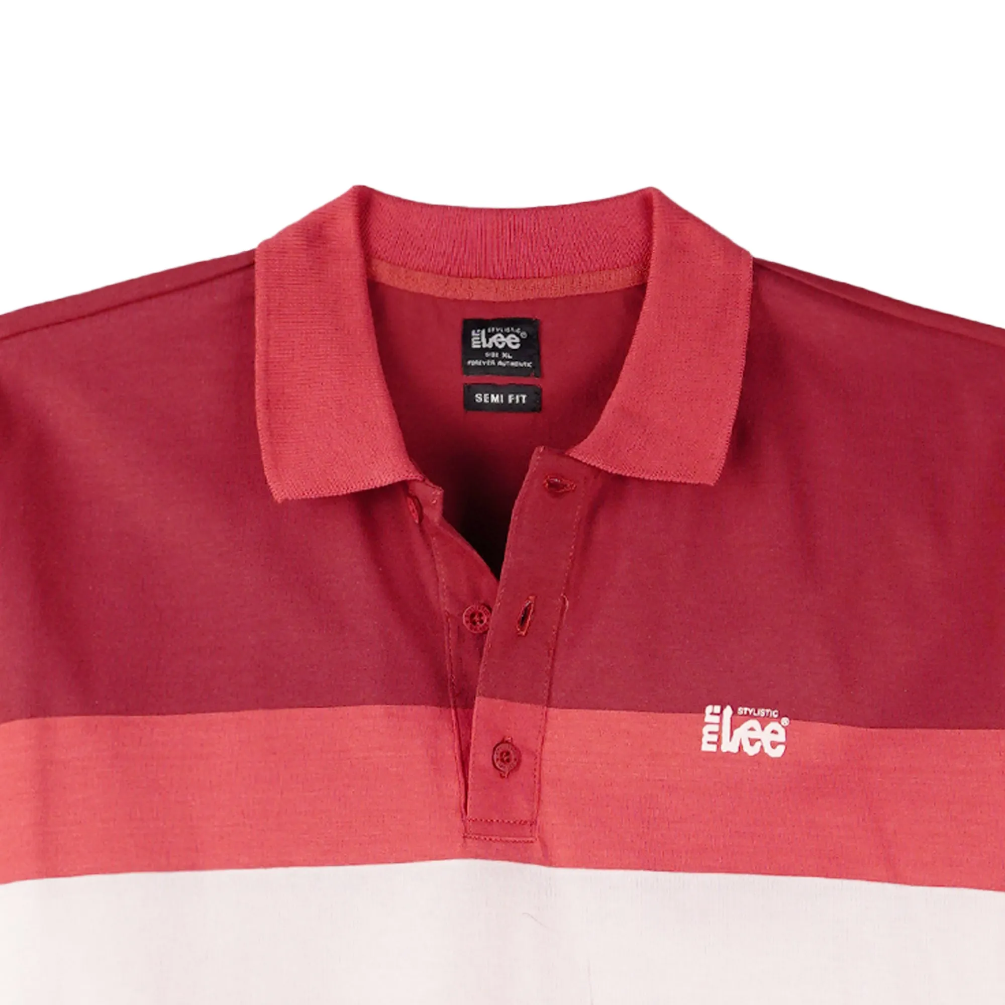 Stylistic Mr. Lee Men's Basic Collared Shirt Semi body Fit 108413 (Red)