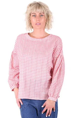 Suellen Gingham Blouse Red