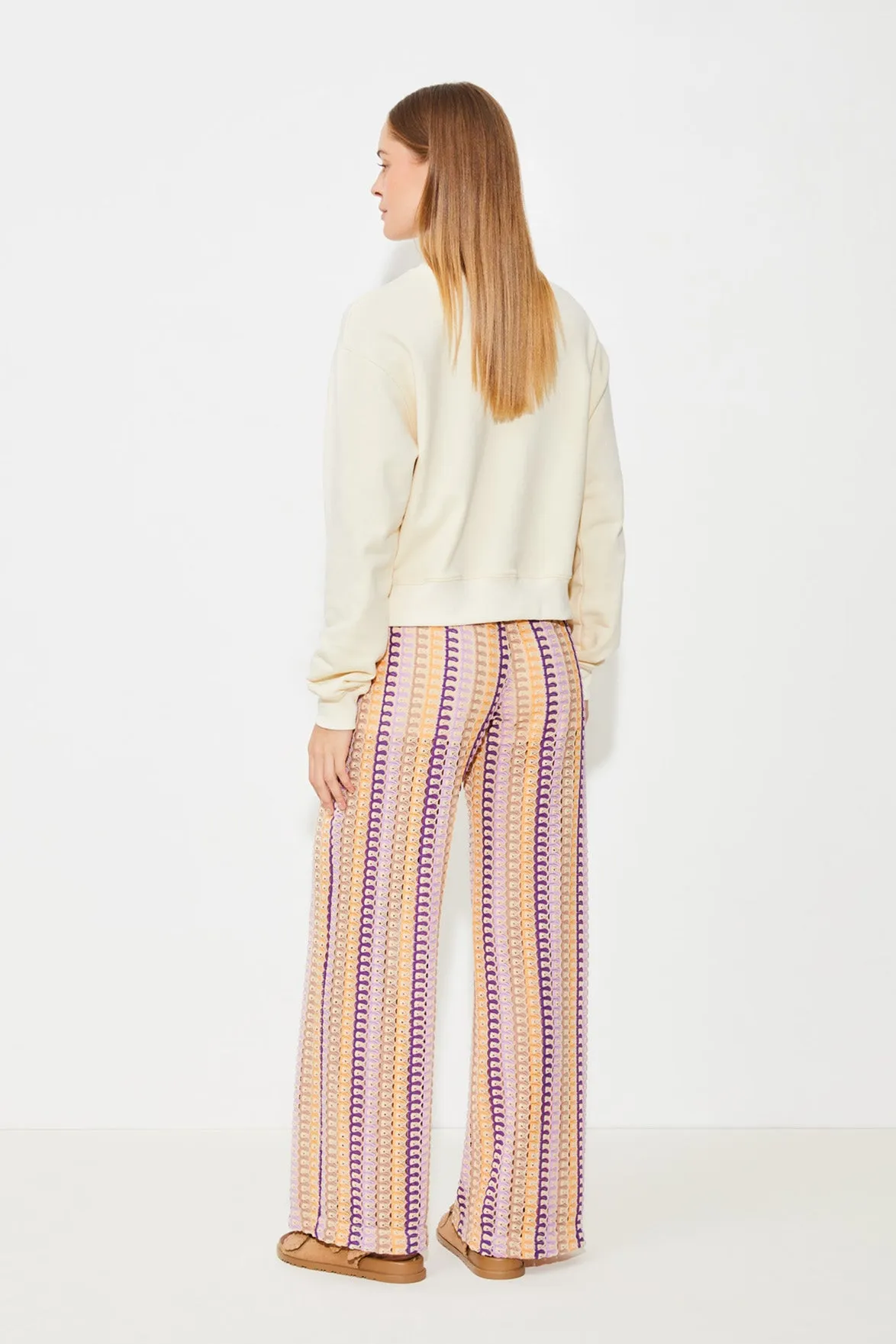 Suncoo Jungle Beige Crochet Trousers