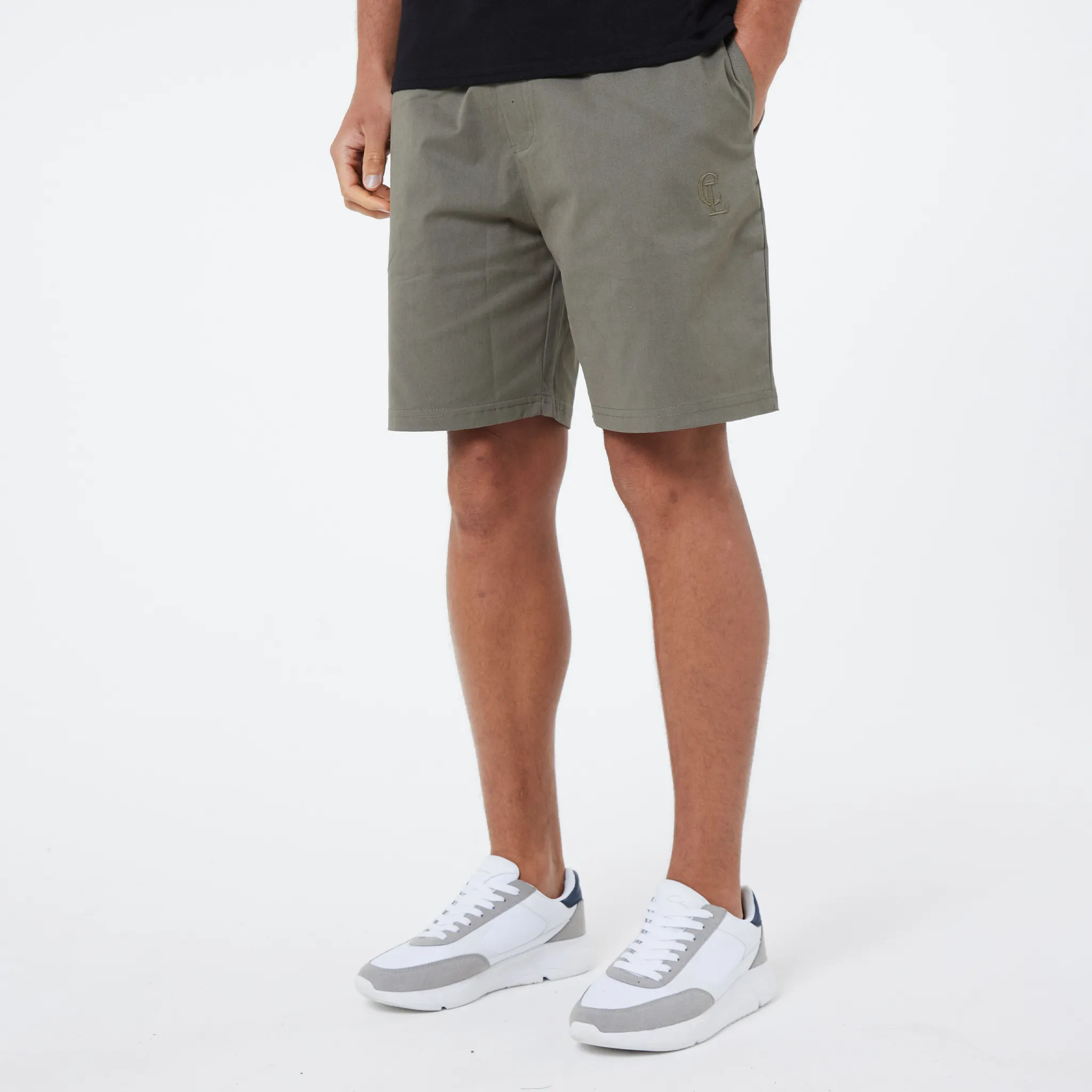 T-Shirt and Chino Short Set | Black/Khaki