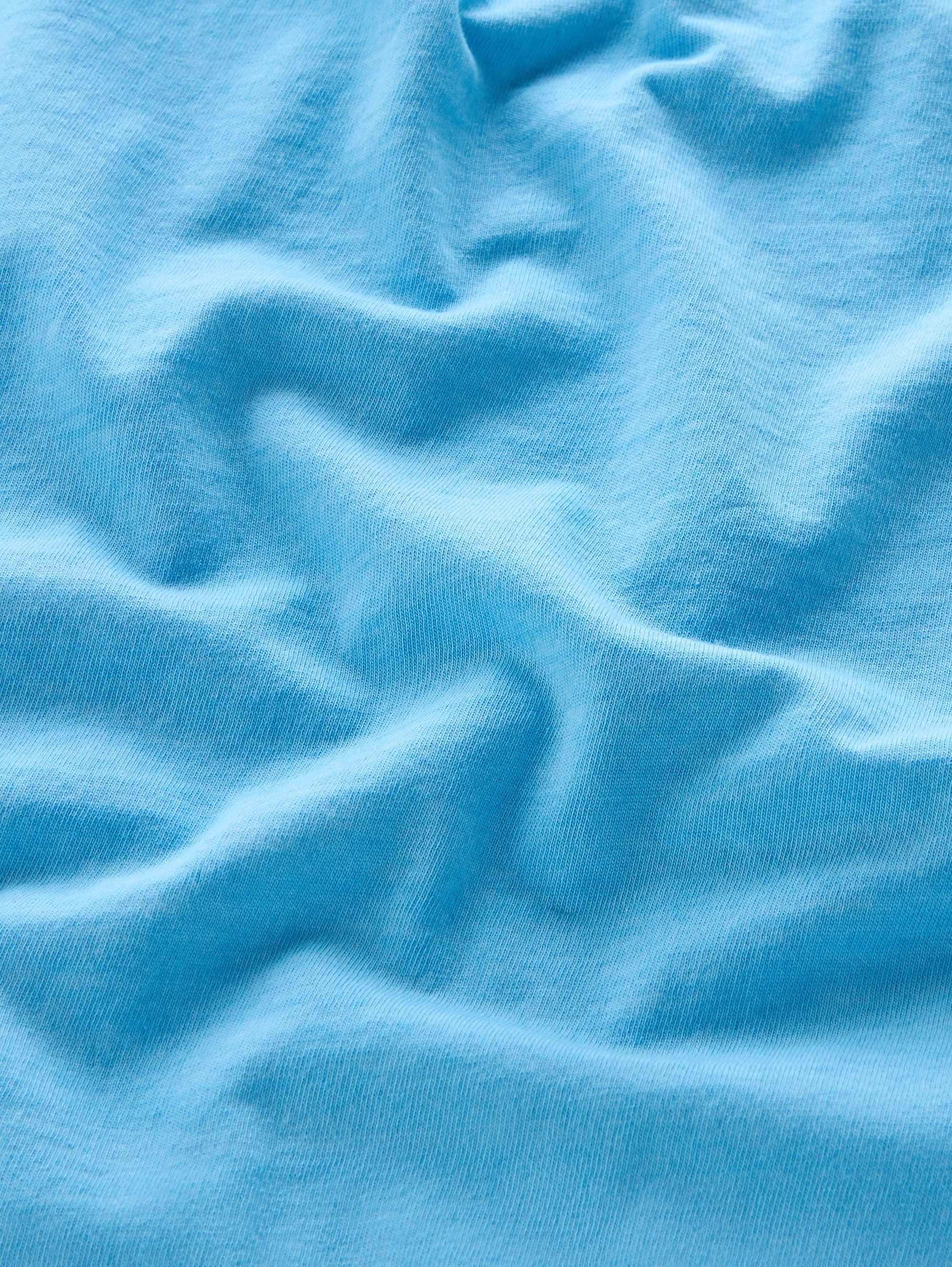 T-shirt Tinta in Capo con Stampa Blu
