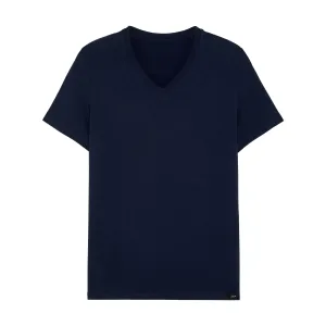 Tencel Soft T-Shirt V Neck | Navy 402466-00ra