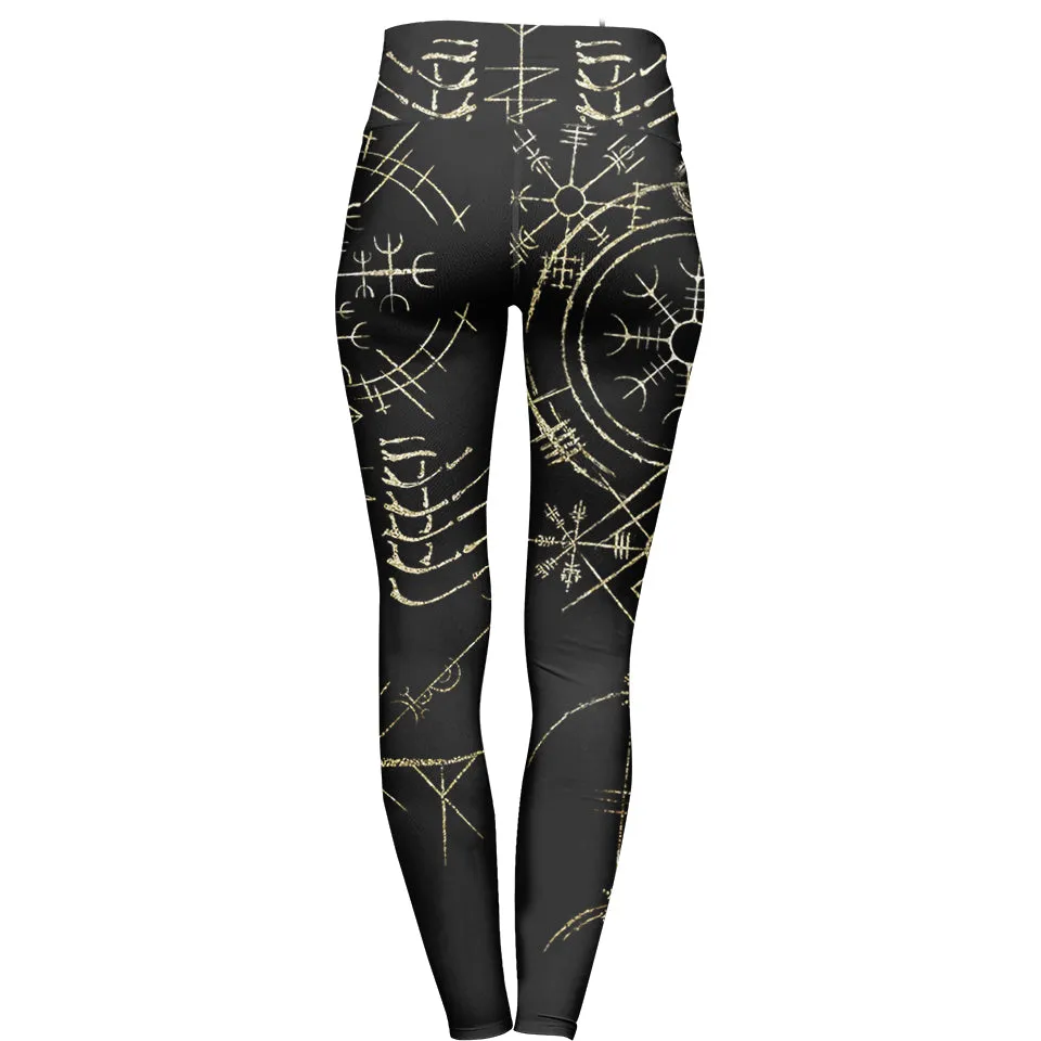 The Stave High Waisted Leggings - Gold