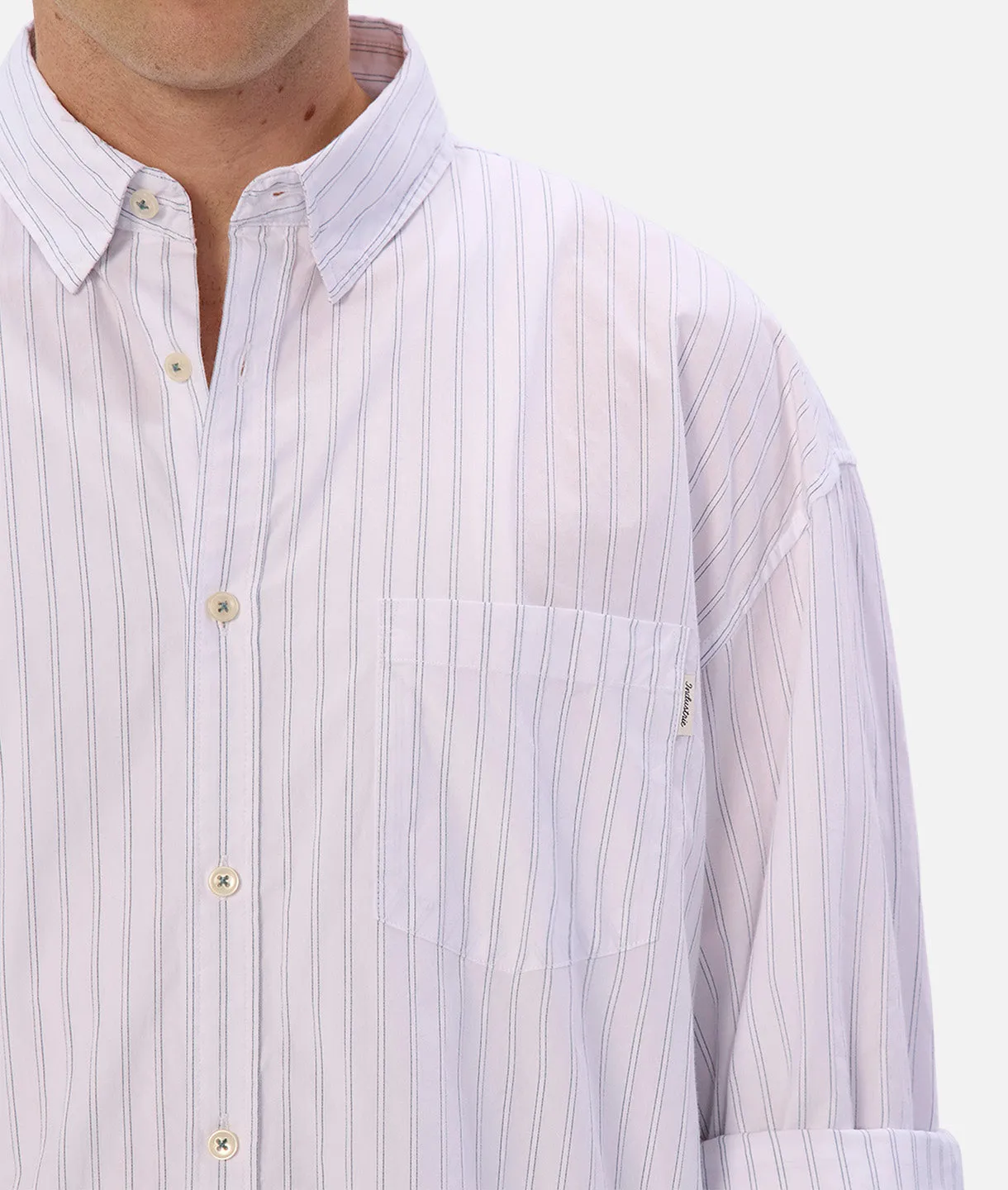 The Yale L/s Shirt - Off White Blue