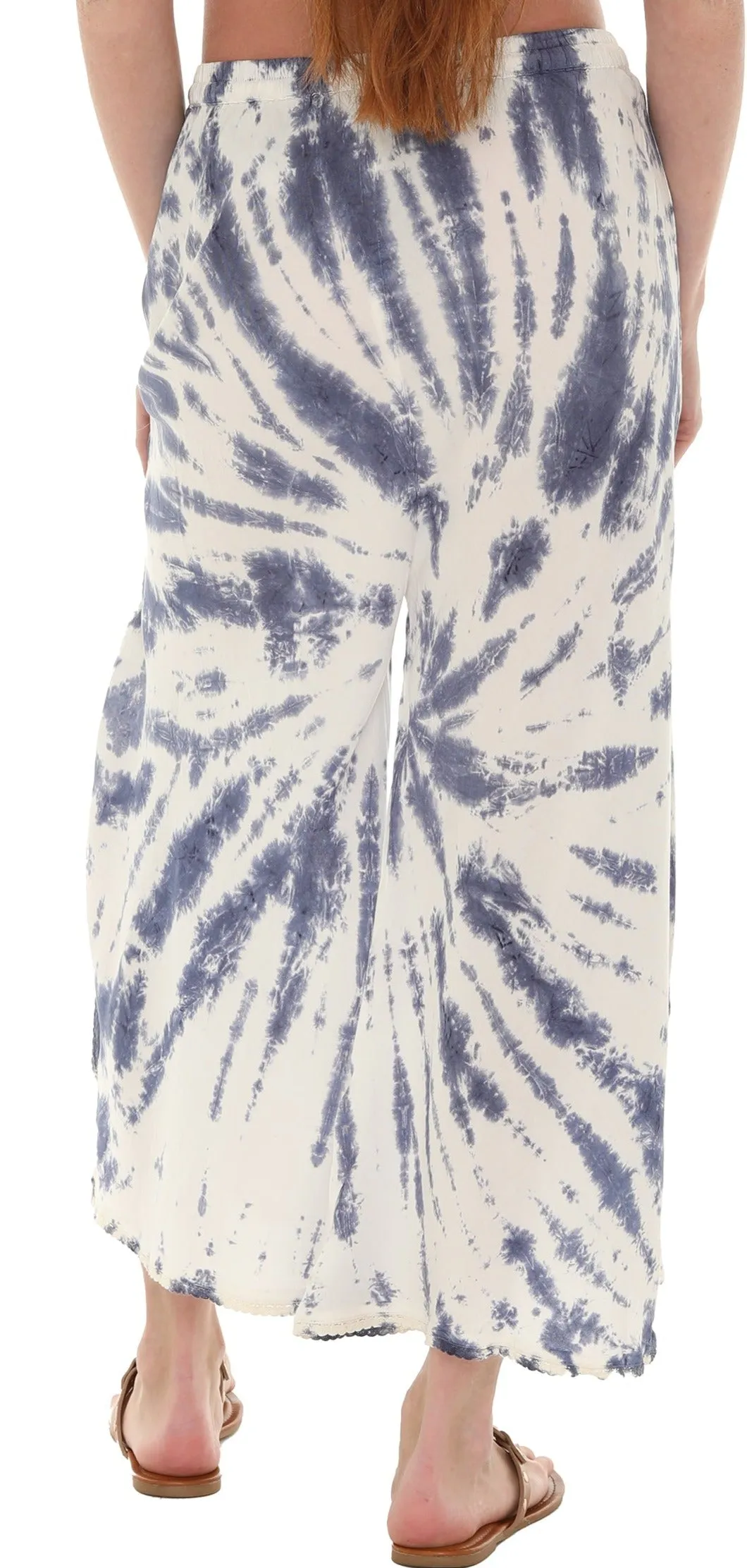 Tie-Dye Split-Hem Gaucho Pants