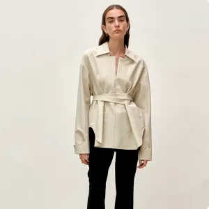 Tie-waist blouse