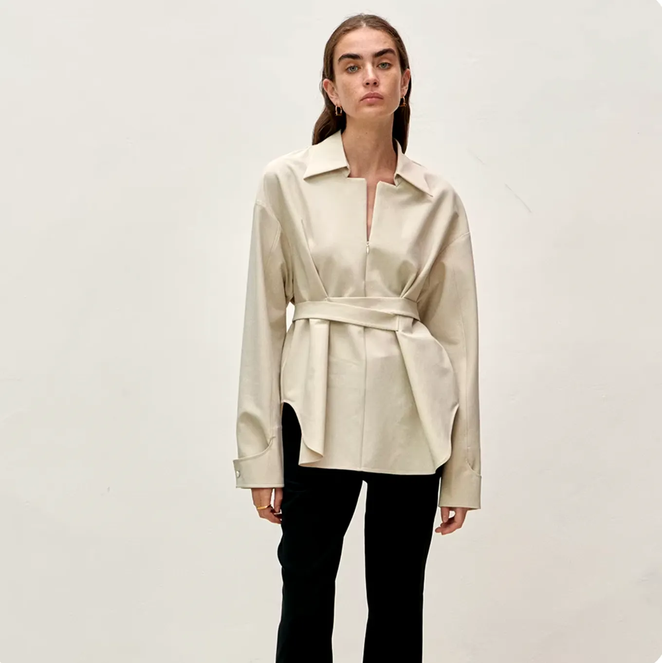 Tie-waist blouse