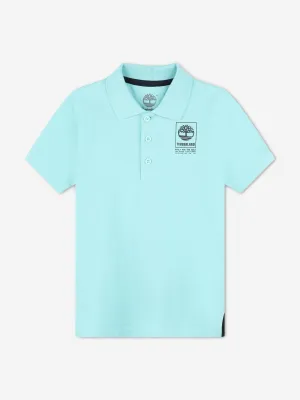 Timberland Boys Logo Polo Shirt in Blue
