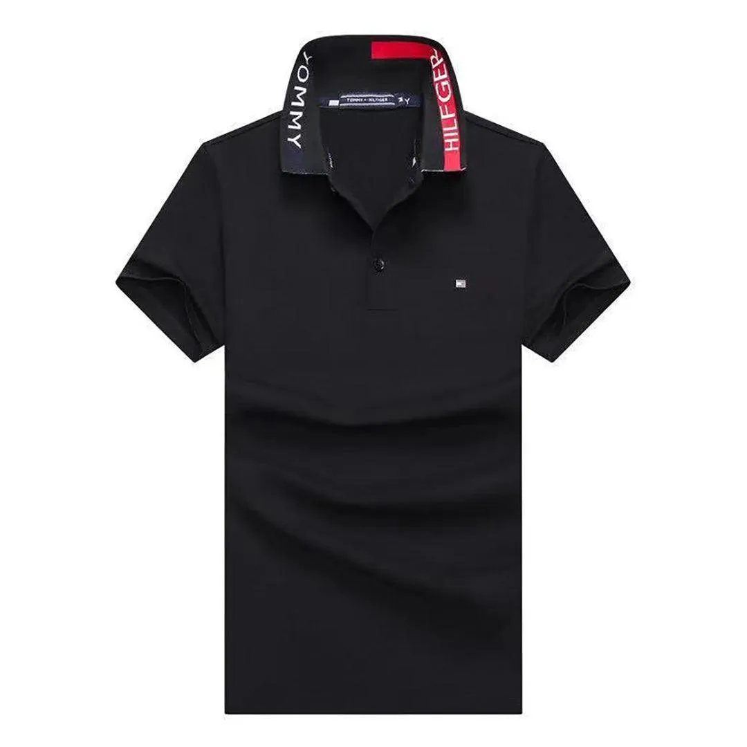 Tom Custom Fit Essential Signature Polo-Black