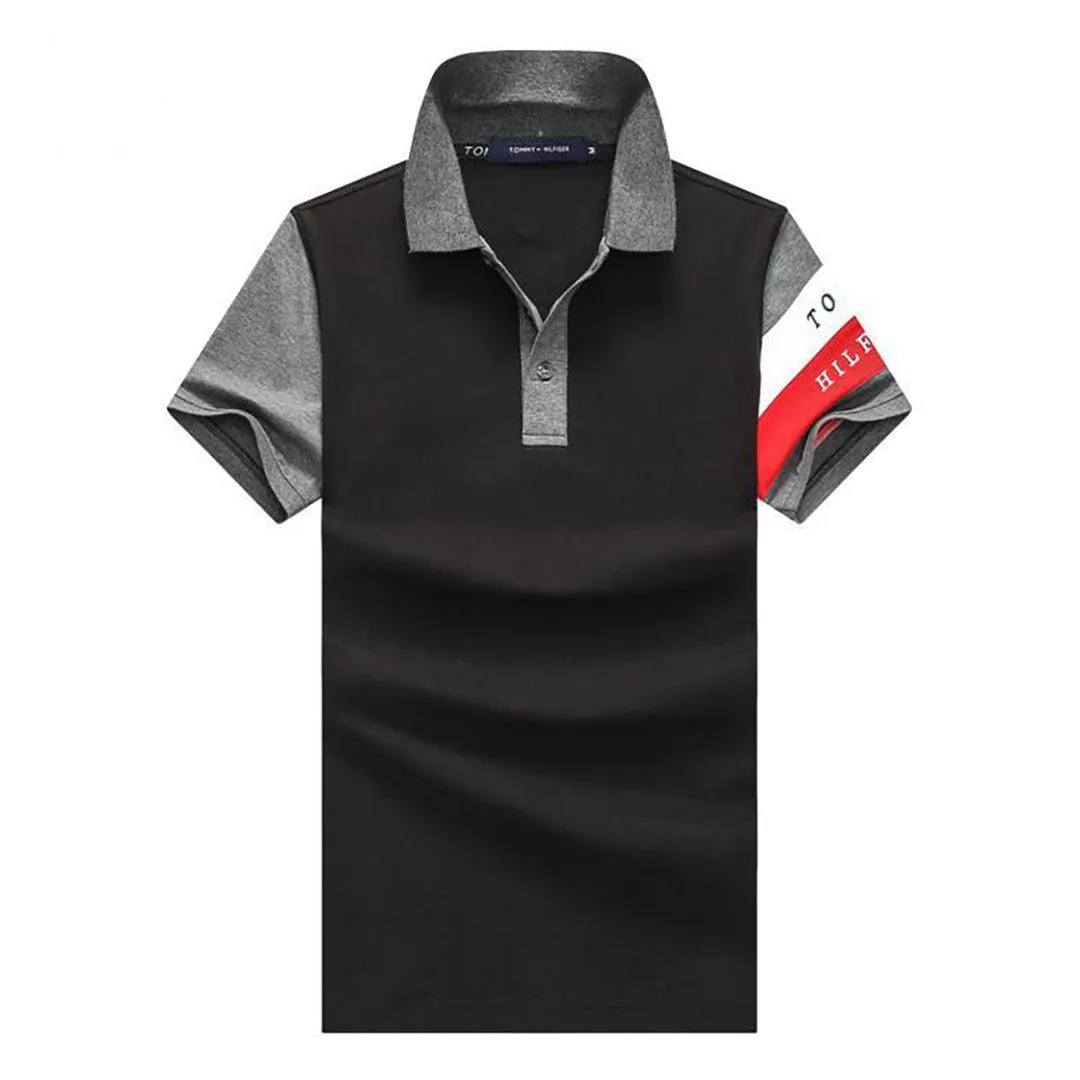 Tom Essential Men's Hand Stripe  Polo-Black
