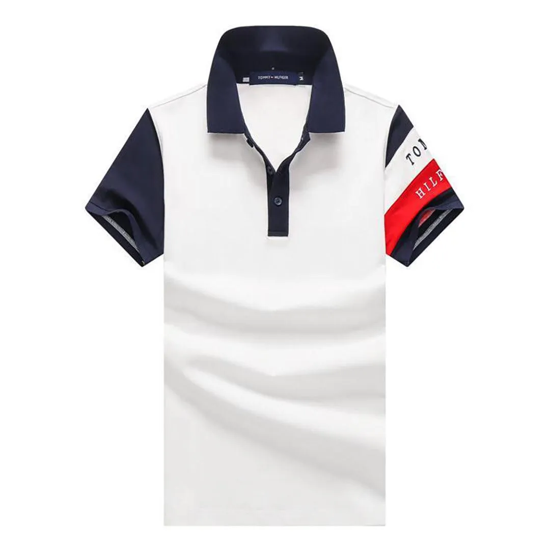 Tom Essential Men's Hand Stripe Polo-White