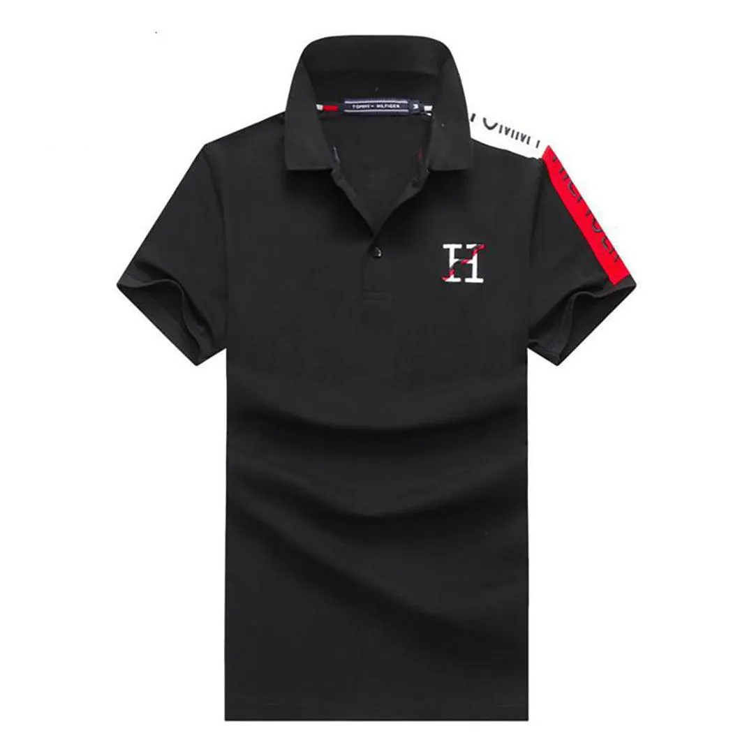 Tom Essential Organic Cotton Crest Polo-Black