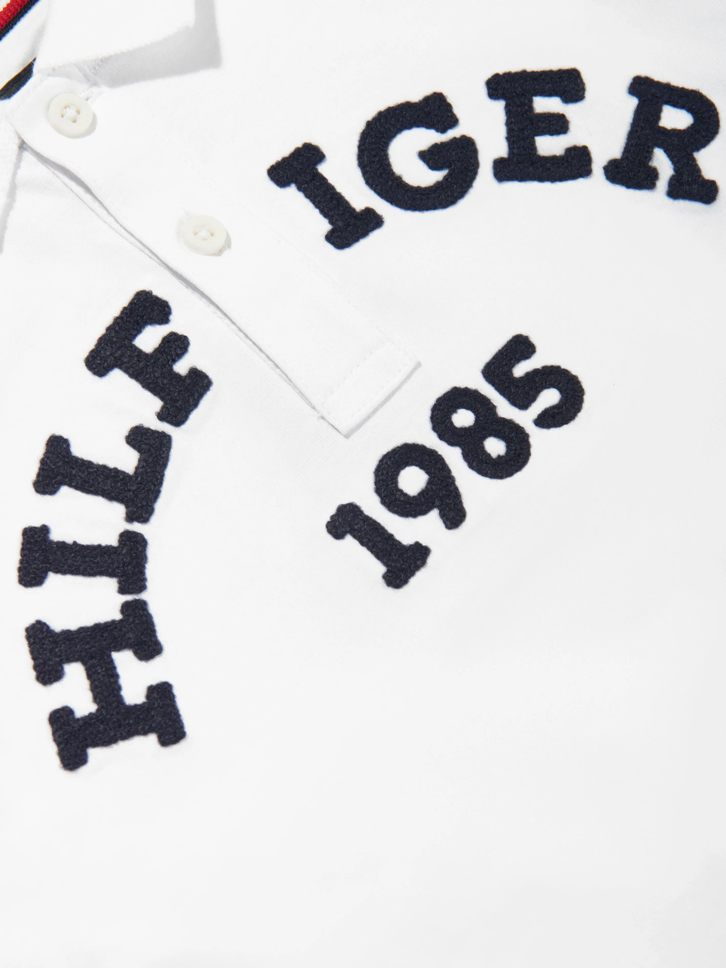 Tommy Hilfiger Boys Monotype 1985 Arch Polo Shirt in White