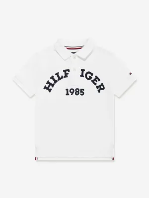 Tommy Hilfiger Boys Monotype 1985 Arch Polo Shirt in White