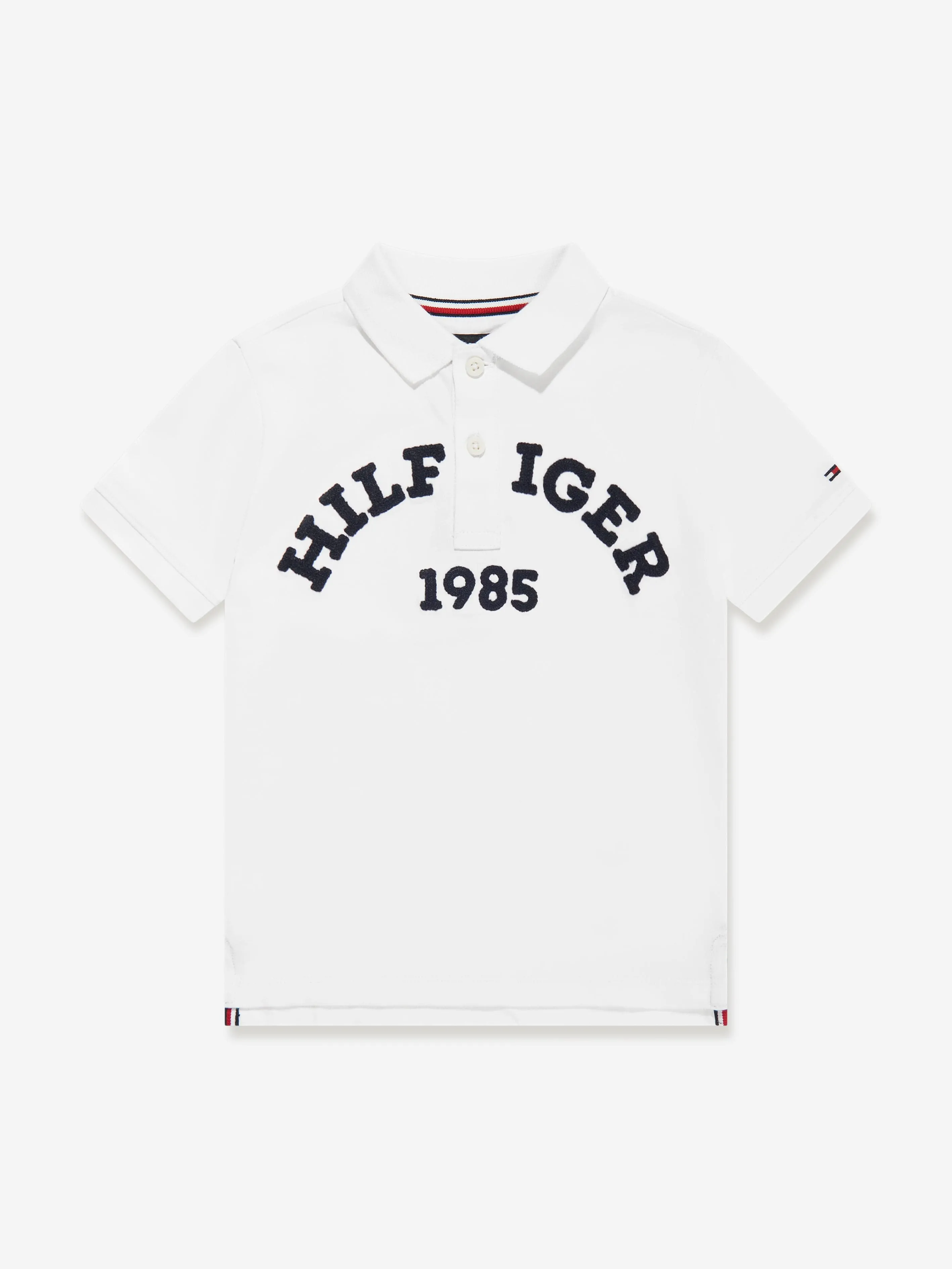 Tommy Hilfiger Boys Monotype 1985 Arch Polo Shirt in White