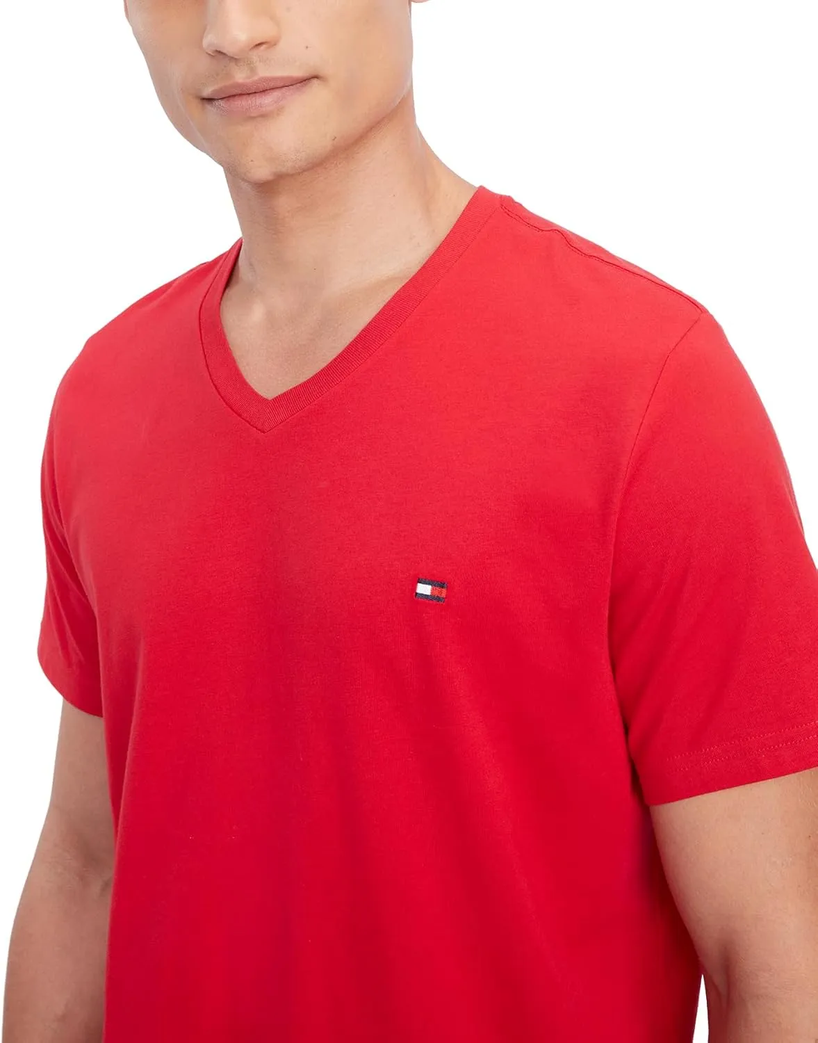 Tommy Hilfiger Men's Flag V Neck Tee