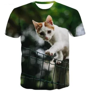 tshirt kitten shirt 3D cat pet men art costume Casual
