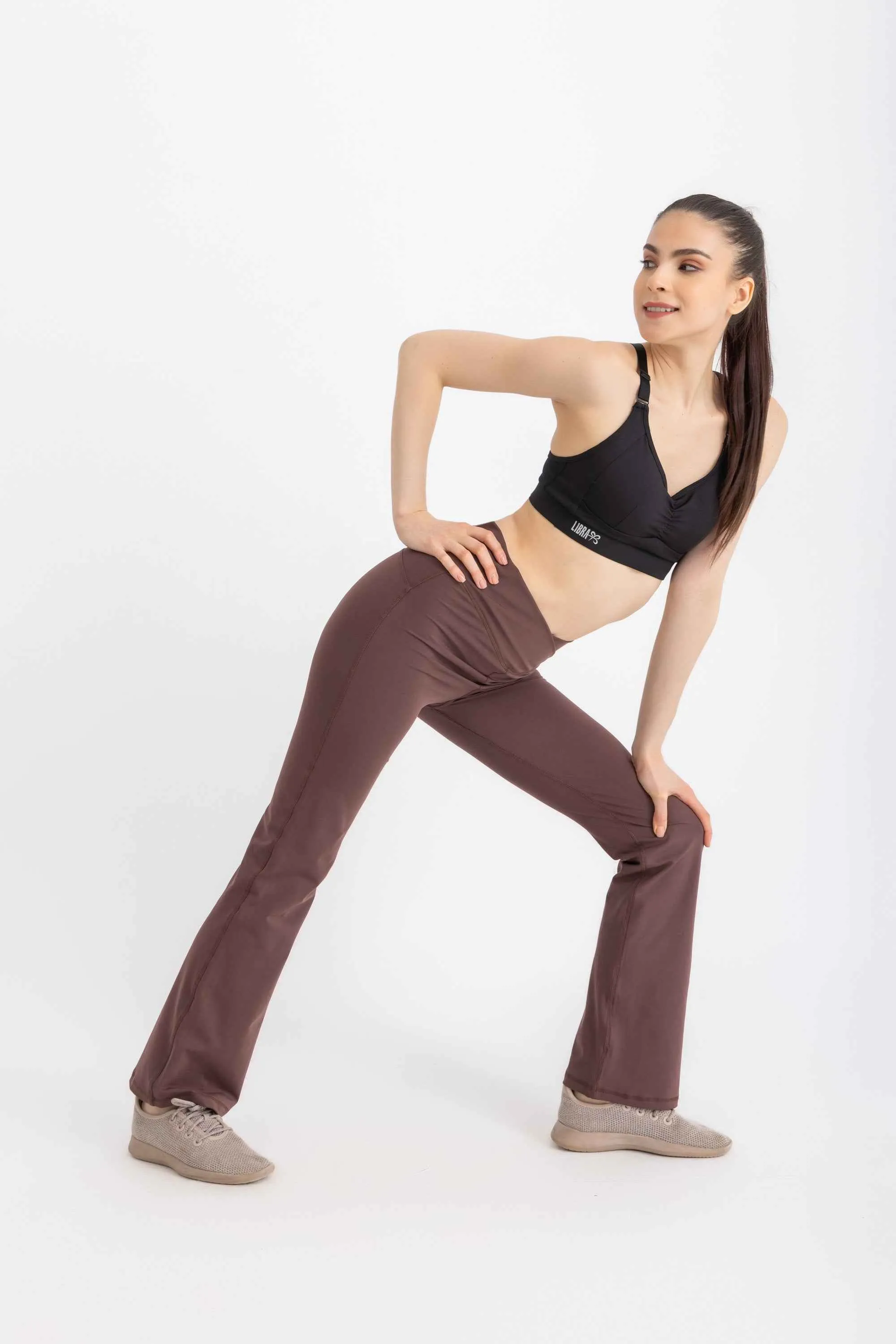 V-Flare Leggings - Deep Mahogany