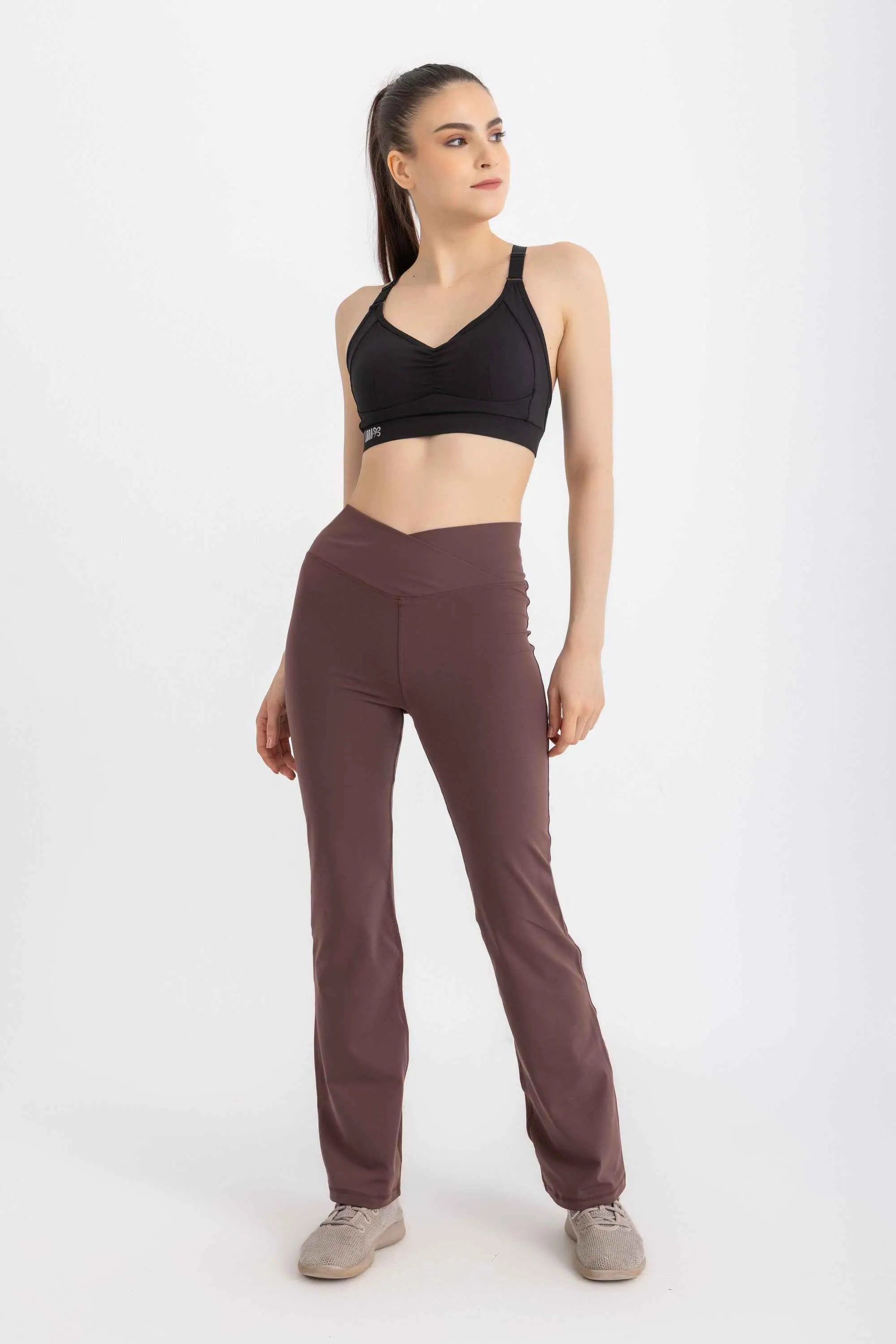V-Flare Leggings - Deep Mahogany
