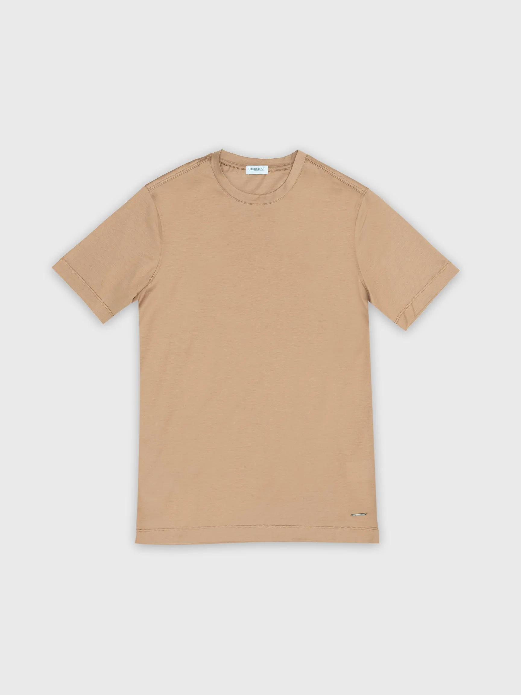WALNUT SOFT MERCERIZED COTTON T-SHIRT