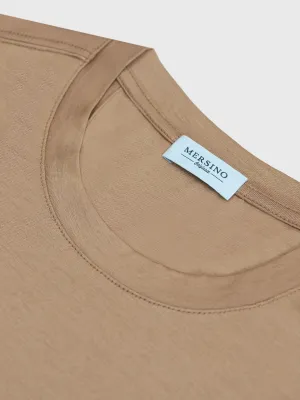 WALNUT SOFT MERCERIZED COTTON T-SHIRT