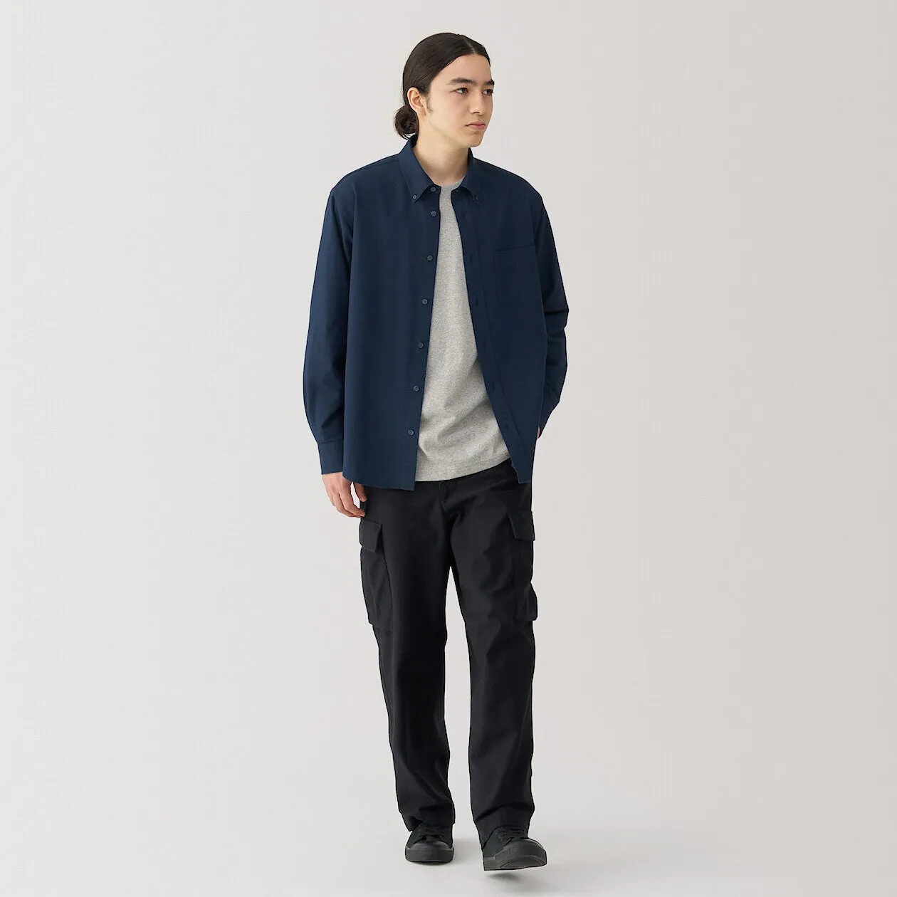 Washed Oxford Long Sleeve Button Down Shirt