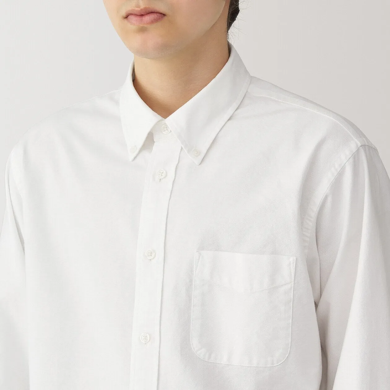 Washed Oxford Long Sleeve Button Down Shirt