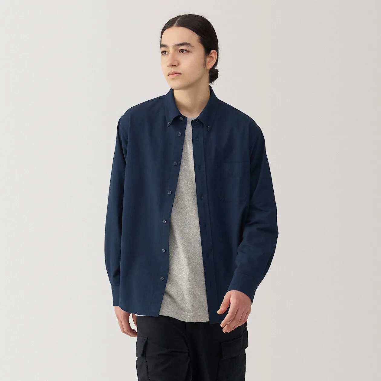 Washed Oxford Long Sleeve Button Down Shirt